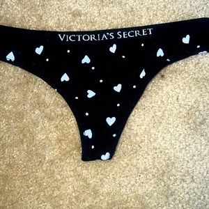 Small Victoria Secret black with heart design thong